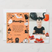 レトログロヴィハロウィーンの誕生日サンキューカード 案内状 (正面)