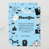 レトログロヴィハロウィーンの誕生日サンキューカード 案内状 (正面/裏面)