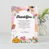 レトログロヴィハロウィーンの誕生日サンキューカード 案内状 (スタンド正面)