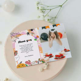 レトログロヴィハロウィーンの誕生日サンキューカード 案内状