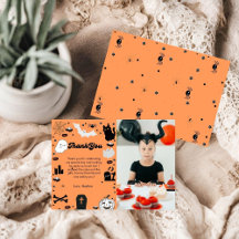 レトログロヴィハロウィーンの誕生日サンキューカード