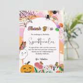 レトログロヴィハロウィーンの誕生日サンキューカード 案内状 (スタンド正面)