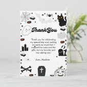 レトログロヴィハロウィーンの誕生日サンキューカード 案内状 (スタンド正面)