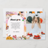 レトログロヴィハロウィーンの誕生日サンキューカード 案内状 (正面)