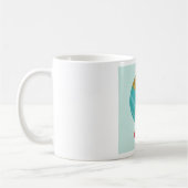 レトログローブイラストレーションヴィンテージ地球マップ コーヒーマグカップ (左)