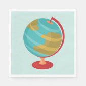 レトログローブイラストレーションヴィンテージ地球マップ スタンダードランチョンナプキン (正面)