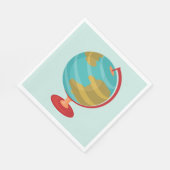 レトログローブイラストレーションヴィンテージ地球マップ スタンダードランチョンナプキン (角)