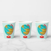 レトログローブイラストレーションヴィンテージ地球マップ 紙コップ