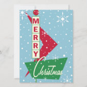 レトログージーサインクリスマスパーティの招待状 招待状 (正面)