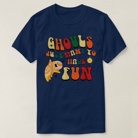 レトログールはおもしろいハロウィーンBoo Gを持ちたい Tシャツ (デザイン正面)