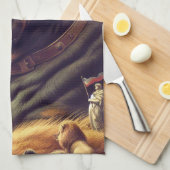 レトロケインコ絵を描ルソ キッチンタオル (四つ折り)