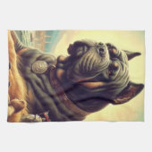 レトロケインコ絵を描ルソ キッチンタオル (横)