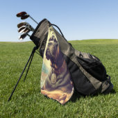 レトロケインコ絵を描ルソ ゴルフタオル (グリーン)