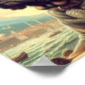 レトロケインコ絵を描ルソ ポスター (角)