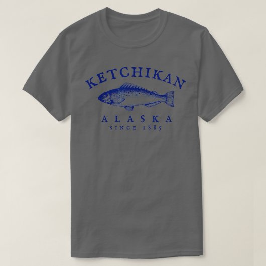 レトロケチカンアラスカ魚釣り Tシャツ (デザイン正面)