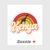 レトロケニアキレーフシルエットサンセット シール (シート)