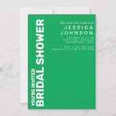 レトロケリーグリーンホワイトチェッカーボードブライダルシャワー 招待状 (正面)