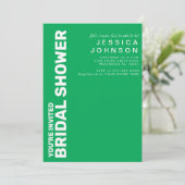 レトロケリーグリーンホワイトチェッカーボードブライダルシャワー 招待状 (スタンド正面)