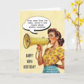 レトロケーキと地球温暖化60thバースデーカード カード (黄色い花)