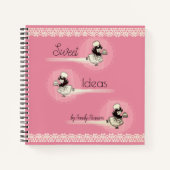 レトロケーキガールパーソナルクックブックレシピノート ノートブック (正面)