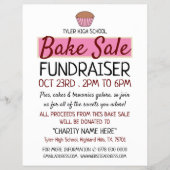レトロケーキデザイン チャリティーベイクセールイベントのお知らせ チラシ (正面)