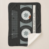 レトロケーゼットテープカスタム文字毛布 シェルパブランケット (正面)