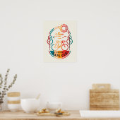 レトロケープコッドバイクトレイル ポスター (キッチン)