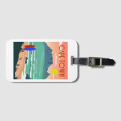 レトロケープタウンサウスアフリカテーブルマウンテンアート ラゲッジタグ (正面横)