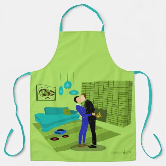 レトロゲイカップルinラブ エプロン (正面)