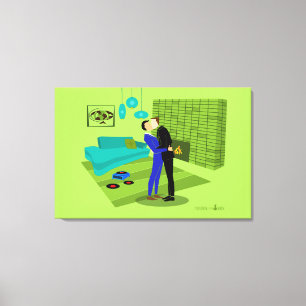 レトロゲイカップルinラブ キャンバスプリント