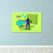 レトロゲイカップルinラブ キャンバスプリント (インサイチュ (ウッドフロア))