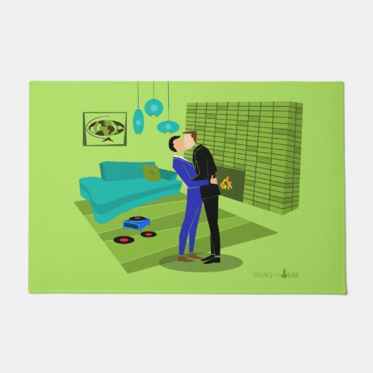 レトロゲイカップルinラブ ドアマット (正面)