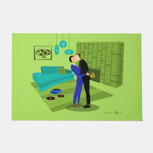 レトロゲイカップルinラブ ドアマット (正面)