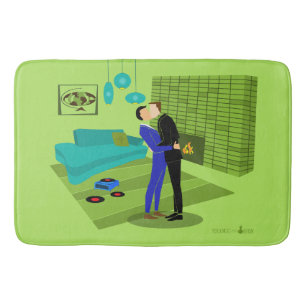 レトロゲイカップルinラブ バスマット