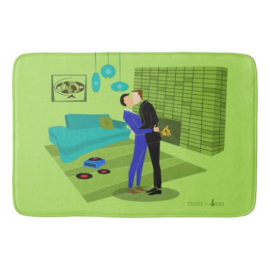 レトロゲイカップルinラブ バスマット (正面)