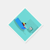 レトロゲイカップルTVペーパーナプキンを見る スタンダードカクテルナプキン (角)