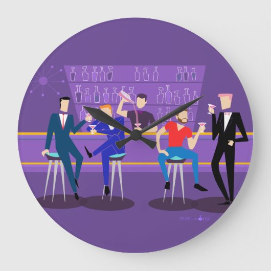 レトロゲイバーアクリル丸壁時計 ラージ壁時計 (正面)