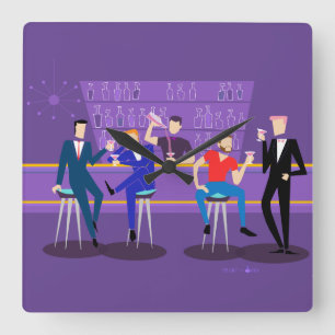 レトロゲイバーアクリル壁時計 スクエア壁時計