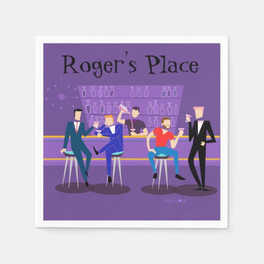 レトロゲイバーカクテルナパン スタンダードカクテルナプキン (正面)