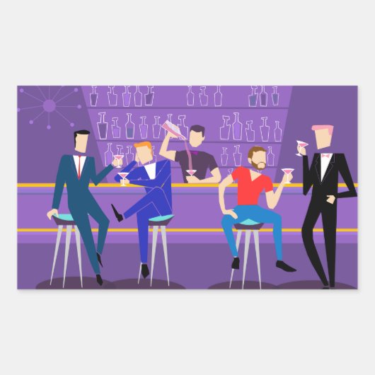 レトロゲイバーシール 長方形シール (正面)