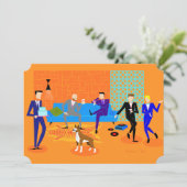 レトロゲイパーティの招待状(犬付き) 招待状 (スタンド正面)