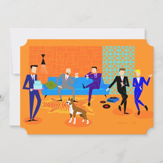 レトロゲイパーティの招待状(犬付き) 招待状 (正面)