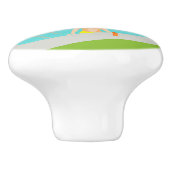 レトロゲイピンクフラミンゴプールパーティー セラミックノブ (側面)