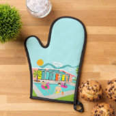 レトロゲイピンクフラミンゴプールパーティー 鍋つかみ (トップダウン)