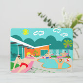 レトロゲイプールパーティの招待状 招待状 (スタンド正面)