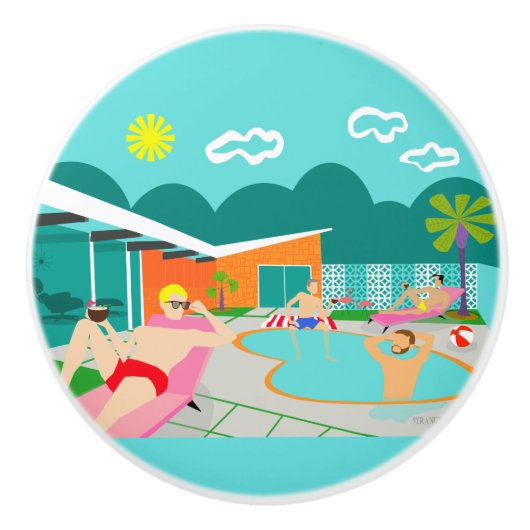 レトロゲイプールパーティーセラミックプル セラミックノブ (正面)