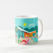 レトロゲイプールパーティーポスターマグ コーヒーマグカップ (正面右)