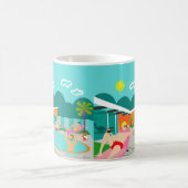 レトロゲイプールパーティーポスターマグ コーヒーマグカップ (中央)