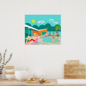 レトロゲイプールパーティーポスター ポスター (キッチン)