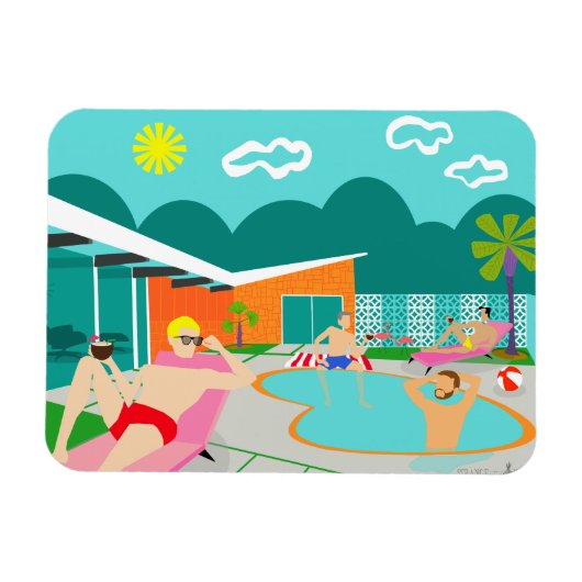 レトロゲイプールパーティー可撓性磁石 マグネット (横)